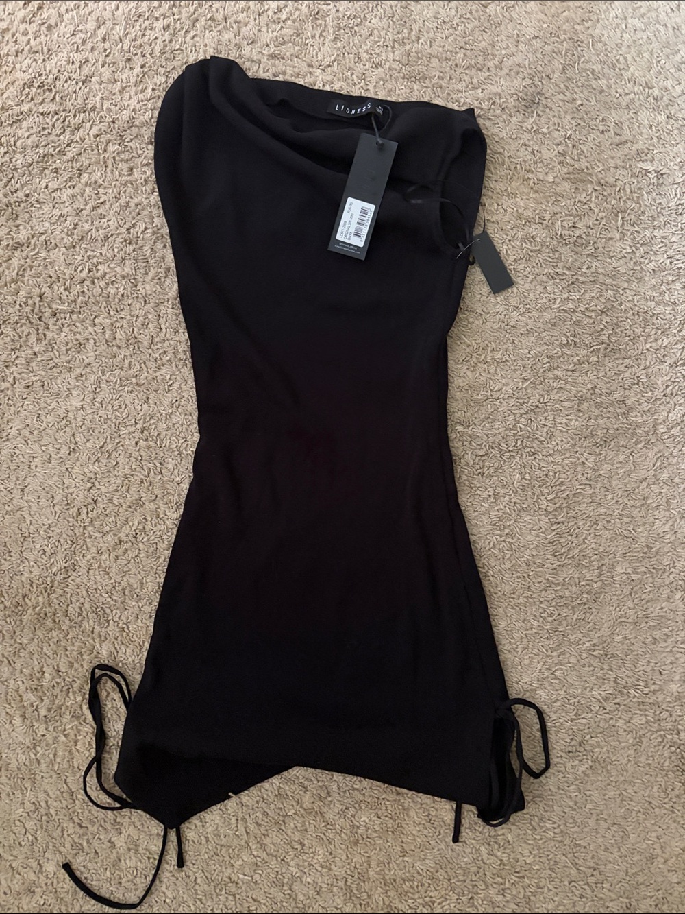 Lioness One-Shoulder Mini Dress in Black - Picture 3 of 3
